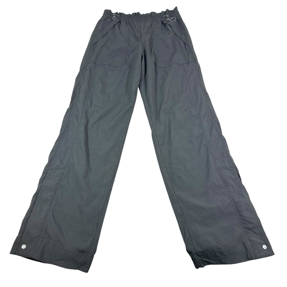 Athleta Trekkie High Rise Parachute Pant Sz 6 Tall Black #533487 Wide Leg Dance - Picture 6 of 16